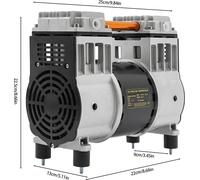Compresseur d'air - Tête de pompe - 980 W - Moteur en cuivre pur - 220 V - 140 L/min - Avec silencieux - Pour usage industriel et domestique - Gris