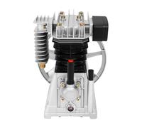 Compresseur d'air - Tête de pompe à 2 cylindres - 420 l/min - 8 bar - 960 tr/min - Lubrifiée à l'huile - Avec poulie - Pour atelier industriel - Argenté/noir