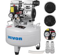 Compresseur d'air vertical VEVOR - réservoir de 6,6 gallons (30 L), 850 W, compresseur extrêmement silencieux et sans huile, compresseur silencieux