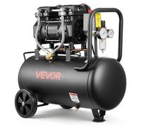 Compresseur d'air VEVOR 1,5 kW, compresseur sans huile avec réservoir d'air de 30 L, compresseur silencieux avec un débit de 126 L/min à 6,2 bars et une pression maximale de 8 bars, compresseur d'air