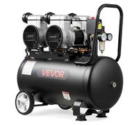 Compresseur d'air VEVOR 3 kW, compresseur sans huile avec réservoir d'air de 50 L, compresseur silencieux avec un débit de 255 L/min à 6,2 bars et une pression maximale de 8 bars, compresseur d'air po