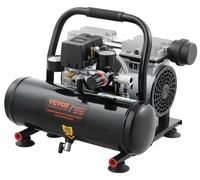 Compresseur d'air VEVOR, réservoir en acier de 1 gallon, 1 CV 1,5 CFM 7 Bar compresseur d'air sans huile & pression max. 120 PSI, 68 dB compresseur portable ultra silencieux, pour la réparation automo