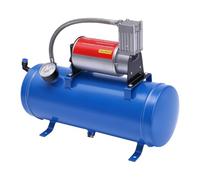 Compresseur de Klaxon 6L Pompe à Réservoir 150 PSI Compresseur d'air pour Fourgon Réservoir Klaxon Voiture Train Camion Cateau Kit 12V