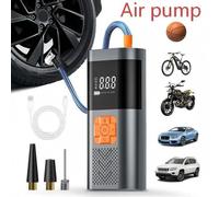 Compresseur de pneus portable - Pompe à air 12 V - 150 PSI - Affichage numérique - LED et SOS - Batterie externe - Pour voiture, moto et vélo