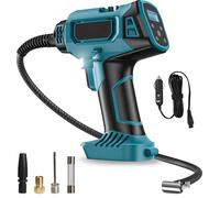 Compresseur de pneus portable - Pompe à air - Sans fil 18 V - Affichage numérique - Compatible avec les batteries 18 V - Sans batterie