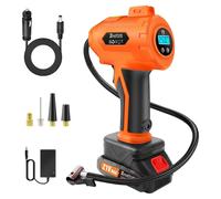 Compresseur de pneus portable - Pompe à air sans fil - 180 PSI, 21 V, 500 W, 150 000 mAh, manomètre numérique, voiture/moto/vélo - Orange