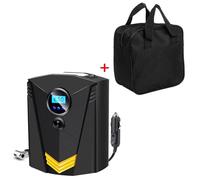 Compresseur de voiture - Pompe à pneus numérique 12 V CC - 150 PSI - Portable - Pour voiture, moto, vélo - Avec sac de rangement - Noir