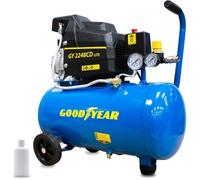 Compresseur d'air 24 Litres 8 bar 165L/min Manomètres Gonflage Soufflage Outils Pneumatiques GOODYEAR