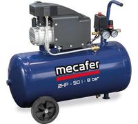 Compresseur MECAFER 425794, 50 L, 2 HP, 8 Bar, Bleu