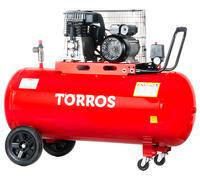 Compresseur mobile à entraînement par courroie à huile cuve 200 L 2,2 kW / 3 Ch 10 bars 400 l/min 230V Torros TC2004010M