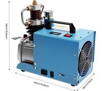 Compresseur PCP électrique - Compresseur d'air haute pression 300 bars - 1 800 W - débit d'air d'environ 50 l/min - pour bouteilles de plongée et carabines à air comprimé - Bleu