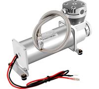 Compresseur portable pour suspension pneumatique - 12 V CC - 50 l/min - 200-300 W - 72 dB - Pour klaxon pneumatique et pneus de moto - Argent