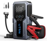 Compresseur pour voiture et pompe à pneus avec aide au démarrage - JS-9 - 150 PSI - courant de pointe 1500 A - batterie externe 55,5 Wh - alimentation par batterie - blanc