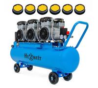 Compresseur sans huile HEXWELT 100L 3300W 8 BAR - 6 cylindres, ultra puissant, professionnel silencieux