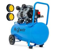 Compresseur sans huile HEXWELT 50L 1500W 8 BAR - 2 cylindres, silencieux, professionnel avec accessoires