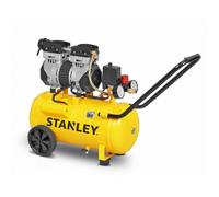 Compresseur Stanley 230V SXCMS1324HE - Compresseur d'air 8Bar - 24L - 59dB - Pompe à air silencieuse - Sans huile - 150L/min - avec poignée et roues - Jaune
