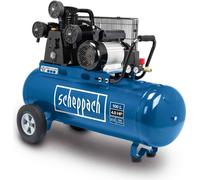 Compresseur Scheppach HC550TC | Cuve de 100 L | Tension 230 V | Moteur à induction 2200 W / 3 CV | Pression de travail 10 bar | 3 cylindres | 2 raccords rapides