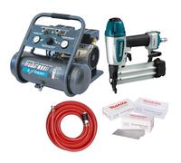 Compresseur silencieux 6L 0,75CV SIL6JPRO PRODIF + Cloueur pneumatique AF506 MAKITA + tuyau renforcé 10m + 15 000 clous Makita