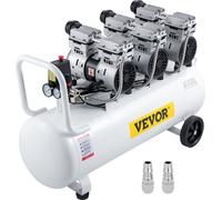 Compresseur silencieux Compresseur d'air sans huile 22 gallons 100L air comprimé silencieux avec 2 manomètres pour la réparation de la maison, le nettoyage du chauffage au sol, la peinture de la tôle,