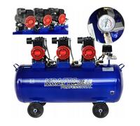 KRAFT&DELE | Compresseur silencieux, 100 l, 3 pistons, 6 kW, 660 l/min, compresseur silencieux, compresseur à air comprimé, avec réducteur de pression et séparateur d'eau