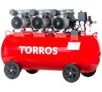 Compresseur silencieux sans huile cuve 100 L 2,2 kW / 3 Ch 420 L/min 10 bar 63 dB(A) 230V Torros TC1004810MS