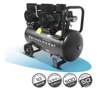 Compresseur STAHLWERK avec réservoir de 50 L (ST-510 Pro) - sans huile, 10 bar, compresseur d'air, moteurs Brushless, 3,94 CV, 2,9 kW, 500 l/min Compresseur silencieux