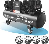 Compresseur STAHLWERK Réservoir 150 L (ST-1510 Pro) - sans huile, 10 bar, compresseur d'air comprimé silencieux avec moteurs Brushless, 7,89 CV, 5,80 kW, 1000 l/min