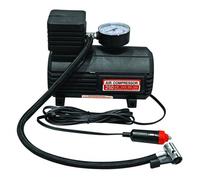 Compresseur vélo 12V sur allume cigare EURO VANADIUM - Manomètre intégré 18 bars - 80W - Tuyau 45 cm - Noir