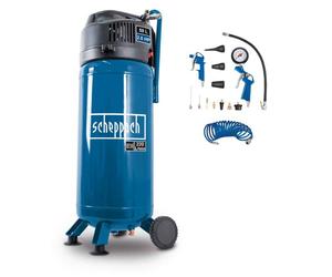Compresseur vertical 50L SCHEPPACH - HC51V - Kit 13 accessoires + tuyau spiralé de 15m