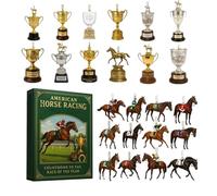 Compte à rebours de l'Avent 2D en acrylique Motif cheval de course | Pendentif calendrier de compte à rebours pour sapin de Noël, décoration murale, cadeaux de fête, cadeaux d'équitation