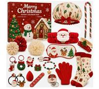 Compte à rebours de Noël 2026 de 24 jours avec coffret cadeau pour cheveux | Calendrier de l'Avent de Noël 2026, 24 jours de beauté et d'accessoires pour cheveux, 33 x 23 x 6,4 cm. Cadeau de compte à