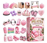 Compte À Rebours De Noël 2026 Ornements Pilates Drôles En Acrylique 2D 24 | Décor Compte À Rebours De Noël 24 Jours pour Femmes Ados et Maison Bureau Fêtes Vacances Petits Cadeaux de Noël C