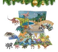 Compte à rebours de Noël Coffret 24 jours de éducatifs dinosaures colorés | Calendrier Créatif de Noël 24 Jours Pour Ados Garçons Filles Halloween
