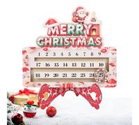Compte à rebours de Noël en bois centre table Père Noël 25 jours avec | Panneau de Noël avec compte à rebours pour chambre, salon, cheminée, entrée, table, étagère et bureau