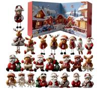Compte à Rebours de Noël en Peluche poupées décoratives en peluche douce | Compte à Rebours 24 Jours Noël pour , Sapin, Bureau, Étagère, Manteau Cheminée,