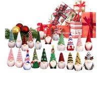 Compte À Rebours De Noël Gnome 24 Jours Figurines Gnome en Peluche | Compte À Rebours Noël Pour Maison Filles Fête Décembre Table Bureau Étagère Cheminée Manteau De Cheminée D