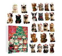 Compte à rebours de Noël | Jouet plat en acrylique 2D pour 24 jours | Porte-clés calendrier de l'Avent pour bureau, arbre mural, , adolescents, adultes, garçons, filles, femmes, hommes, famille