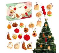 Compte à rebours jusqu'à Noël 24 Jours Thème Nourriture Décoration Peluche | Décorations pour calendrier de compte à rebours de l'Avent pour Appartement Chambre Dortoir Bureau Fête