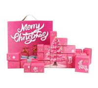 Compte à rebours Noël Boîte Vide Réutilisable à Remplir pour 24 Jours | Kit Calendrier de Noël Pour Bonbons Biscuits Filles Adultes Fête Cadeaux Pour Bas De