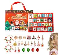 Compte à rebours pour Noël Boucles d'oreilles pendantes Bracelets à | Bijoux de Noël pour 24 jours pour Halloween saisonniers Thanksgiving Saint-Valentin adolescents adultes