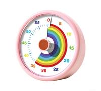 Compte à rebours visuel pour enfants, gestionnaire de temps arc-en-ciel de 60 minutes avec alarme, bouton silencieux pour salle de classe, travail de bureau, cuisine, organisation de la maison (rose)