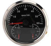 compte-tours électrique 3 en 1, jauge de pression d'huile, température de l'eau, 4 3/8 pouces, 6000 tr/min, 0 à 10 bar, 40-120 °C, 7 couleurs, rétro-éclairage, pour camping-car, yacht, camion, cadran 