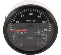 Compte-tours électrique 3 en 1, manomètre de pression d'huile, température de l'eau, 4 3/8 pouces, 6000 tr/min, 0 à 10 bars, 40-120 °C, 7 couleurs, rétroéclairage, pour camping-car, yacht, camion, lun