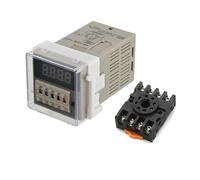 Compteur d'affichage numérique préréglé électronique DH48J-8 8A 11A Relais capteur de comptage acyclique 8 broches 11 broches avec base DC12V 24V AC220V(DH48J-8 AC220V)