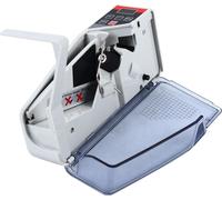 Compteur de billets portable - Modèle V40 - 600 billets par minute - Écran LED - Système d'alimentation frontal - Compact (19 x 5 x 9 cm) - Prise européenne - Blanc