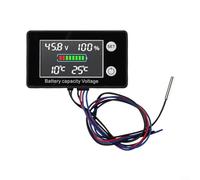Compteur de capacité numérique avec contrôle de la température DC 10 V-100 V Voltmètre pour lithium - Acide pour Lifepo4 HD Display Alarm-