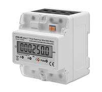 Compteur de consommation d'énergie - Qoltec - 50900 - Triphasé 400V - LCD - Rail DIN - Précision 1.0