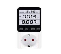 Compteur de courant alternatif 220V LCD numérique EU US UK AU FR BR | Wattmètre Voltmètre Consommation Watt Énergie Kwh Et Affichage Des Coûts(White backlight,US Plug)