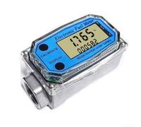 Compteur de débit numérique à turbine NPT 3/4" en alliage d'aluminium avec écran LCD pour diesel, kérosène, méthanol, eau, industriel, agricole