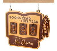 Compteur de Livres Décoration En Bois Accrochable Pour Bibliothèque